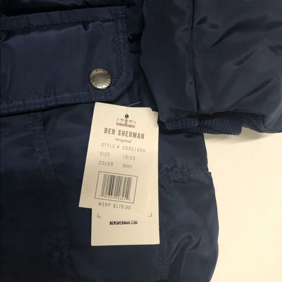 Ben Sherman Puffer Jacket Boys XL Navy - Picture 2 of 4
